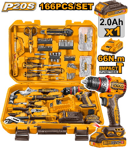 [UHKTHP41662] CAJA DE HERRAMIENTAS 166 PCS CON TALADRO