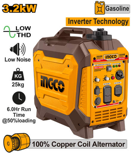 [UGEI35006] GENERADOR GASOLINA INVERTER 3.2KW 6.3L 4 TIEMPO
