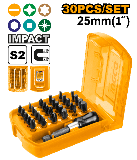 [AKSD68303] SET 30 PUNTAS IMPACTO P ATORNILLADOR