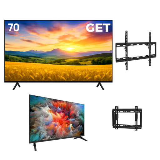 PAQUETAZO - SMART TV GET 70" Y 32" CON SOPORTE 