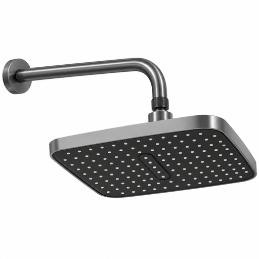 [22-0169] REGADERA RECT.CON BRAZO GUN GREY SEAWELL