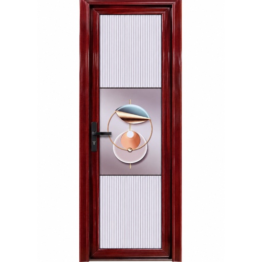 PUERTA 2 X 7 DE ALUMINIO RONDA ROJO 