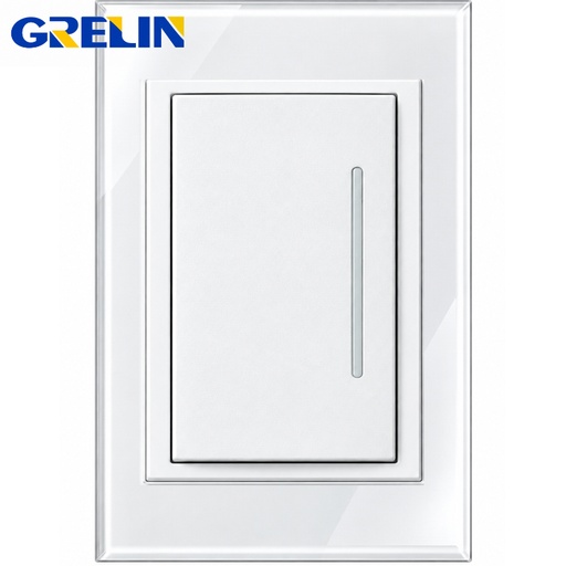 [12-2538] INTERRUPTOR SENCILLO GLOSSY BLANCO REF.Q1-01/2 GRELIN
