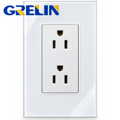 [12-2541] TOMA CORRIENTE GLOSSY BLANCO REF.Q1-06 GRELIN