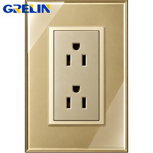 [12-2533] TOMA CORRIENTE GLOSSY CHAMPAGNE REF.Q2-06 GRELIN