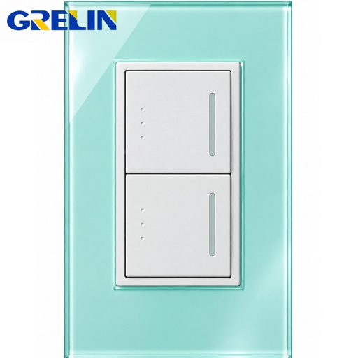 [12-2547] INTERRUPTOR DOBLE GLOSSY CRYSTAL REF.Q9-02/2  GRELIN
