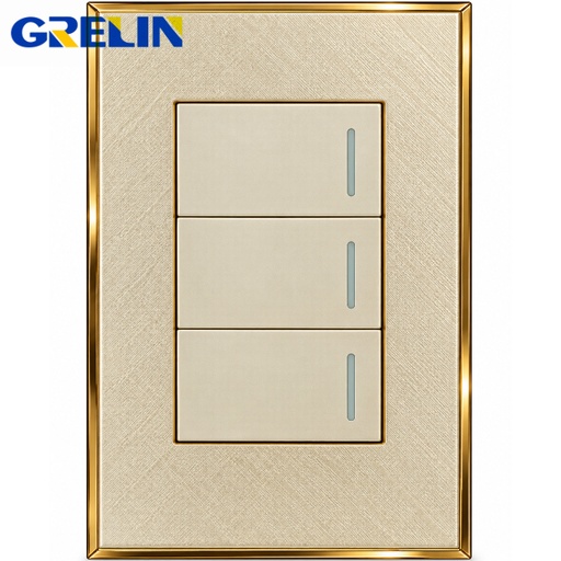 [12-2552] INTERRUPTOR TRIPLE ROYAL CREMA REF.V5-03 GRELIN