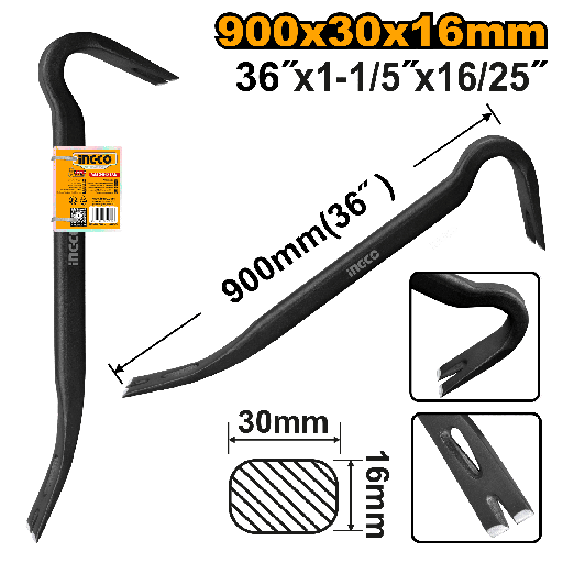 [HWBA01362] BARRETA DE UÑA DE 36"X1 1/8" X 19/32"