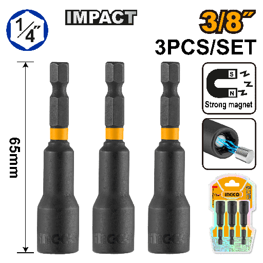 [UAMN1031] DADO MAGNETICO 3/8" SET 3 PCS