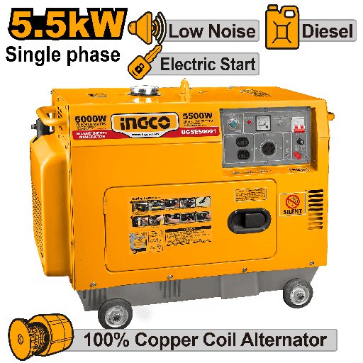 [UGSE50001] [AGOTADO] GENERADOR A DIESEL SILENCIOSO 5500W 5KW 418ML 9.0HP
