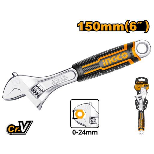 [HADW131068] LLAVE AJUSTABLE M/CAUCHO 6"