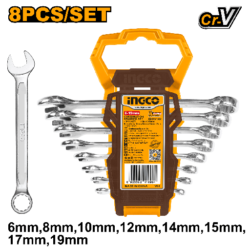 [HKSPA1088] LLAVE DE COMBINACION 6-19MM 8 PCS