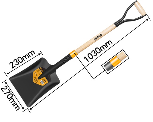 [HSSH0102] PALA CUADRADA MANGO CORTO