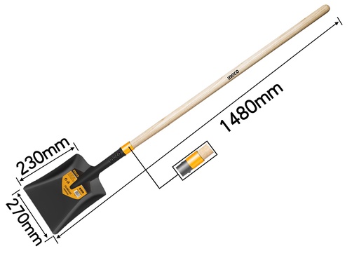 [HSSH0202] PALA CUADRADA MANGO LARGO