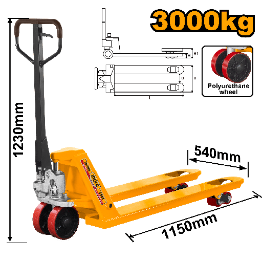 [HHPT01301] PALLET TRUCK 3000KG