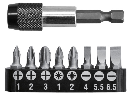 [AKSD0071] [AGOTADO] PUNTA DESTORNILLADOR CON DADO SET 9 PCS