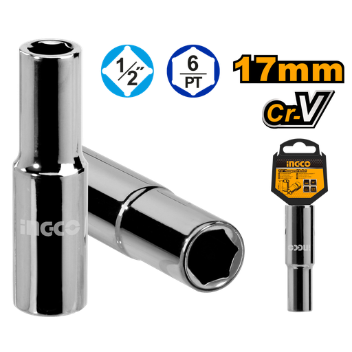 [HHAST12173L] SOCKET HEXAGONAL LARGO 1/2 X 17 MM 6 PT
