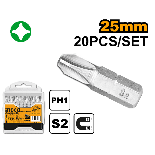 [SDB11PH213] PUNTA DESTORNILLADOR PH2 25MM SET 20 PCS