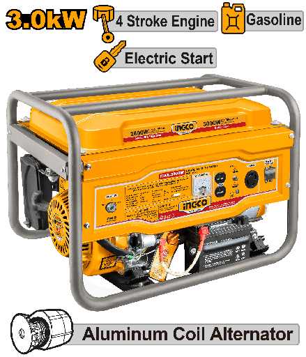[UGE30005-1] GENERADORA GASOLINA 3000W 3.0 KVA (CON BATERIA)