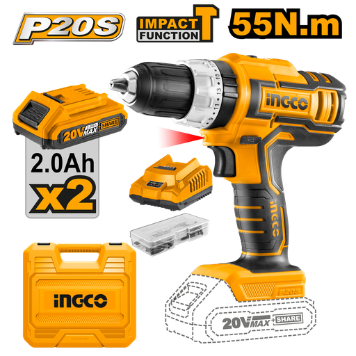 [UCIDLI20031] [AGOTADO] TALADRO IMPACTO 1/2 LIT-ION INALAMBRICO 20V INGCO